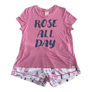 NWT munki munki Pink 'Rose All Day' Pajama Set